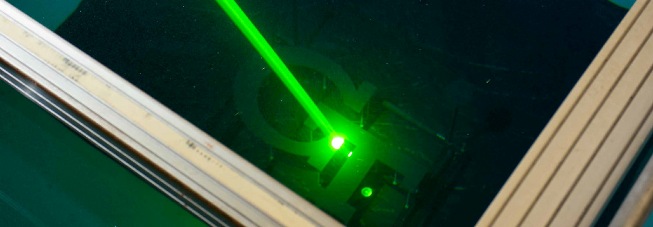 Figure 2: The Special Green Laser of GTRI Lightweight Lidar Prototype System Used to Penetrate Water and Help Researchers Study the Best Methods forProducing Accurate Images of Objects on the Pool Floor.