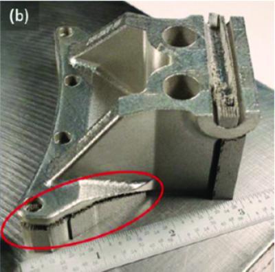 Figure 8. Cracking and Delamination Can Be the Result of Residual Stresses in the Part During the Build Process (CAD Design of Test Article Provided by Honeywell) [10].