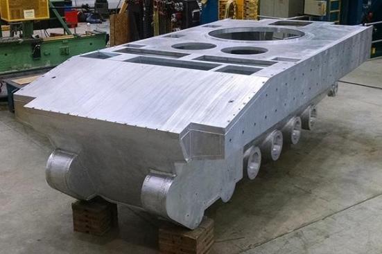 Figure 2: Friction Stir Welded Hull Prototype Designed by the Ground Vehicle Systems Center and Fabricated by Concurrent Technologies Corporation (Source: U.S. Army Combat Capabilities Development Command [CCDC] Ground Vehicle Systems Center [GVSC]).