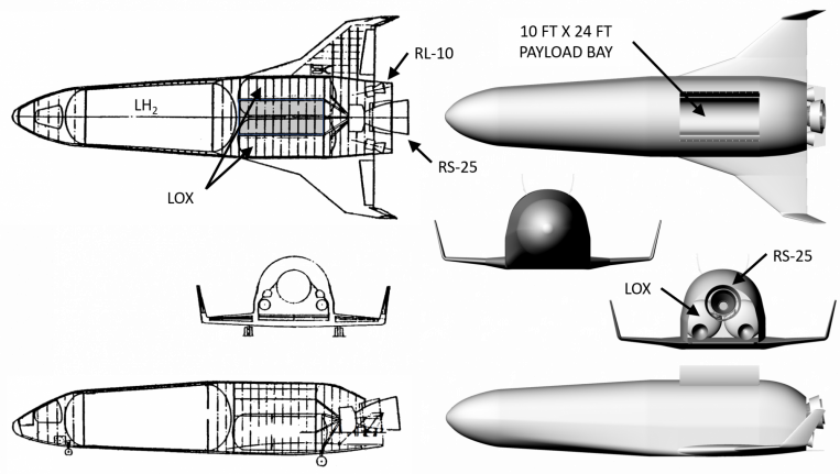 Figure 11: The Boeing TSTO TAV Orbiter (Sources: [Top] Boeing and [Bottom] J.M. Snead).