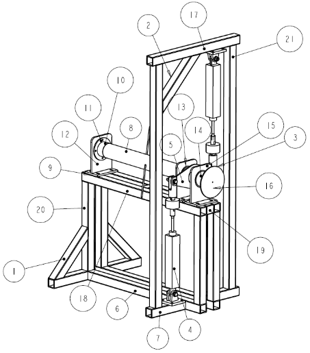 Figure 3. Schematic of Test Stand With Shaft.