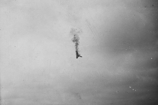 Figure 1. World War I Aircraft in Flames Falls From the Sky (Source: National Wold War I Museum).