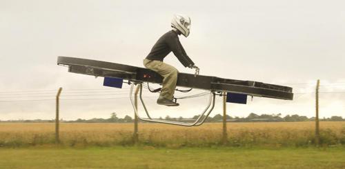 Figure 7: Early Flight Control Testing of Full-scale Hoverbike Concept.