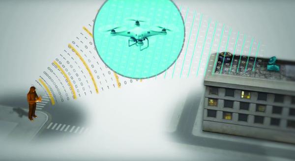 Figure 3: Representation of MESMER Sending Signals to Manipulate Drone Protocol (Image Courtesy of Department 13). 