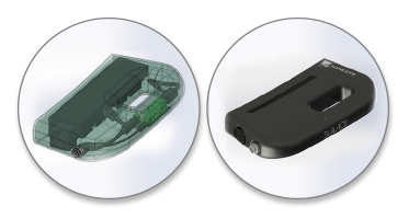 Figure 8: Hawkeye Scanner Housing Wireframe (middle) and Rendered Model (bottom).