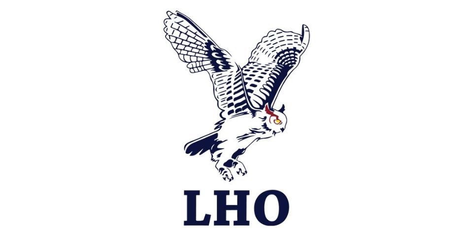 drawing of an owl with LHO underneath
