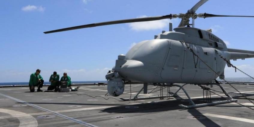 (Source: https://www.upi.com/Fire-Scout-unmanned-helicopter-finishes-first-flight-tests-from-LCS/2471531163782//Photo by Ens. Jalen Robinson/U.S Navy.)