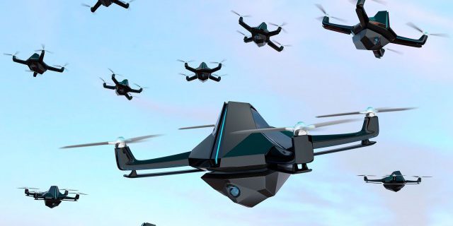 [Artist's Concept] Army researchers develop a reinforcement learning approach called Hierarchical Reinforcement Learning that will allow swarms of unmanned aerial and ground vehicles to optimally accomplish various missions while minimizing performance uncertainty on the battlefield (Shutterstock).